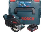 Bosch Gkm 18V-50 Sega Circolare Professionale A Batteria Per Metalli 18 V 136 Mm Brushless + 1X Batteria Ricaricabile 4,0 Ah + L-Boxx - Senza Caricabatterie