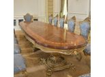 Casa Padrino Tavolo Da Pranzo Barocco Intarsiato Marrone/Oro 420 Cm - Mobili Barocchi - Italy