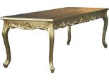 Casa Padrino Tavolo Da Pranzo Barocco Con Piano In Vetro Oro 140 Cm - Arredo Sala Da Pranzo Barocco