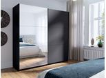 Armadio Ad Ante Scorrevoli Arsala 11 Armadio 200X62X207Cm A 2 Ante Grigio Grafite A Specchio