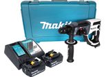 Makita Dhr 202 Rgw Trapano A Percussione A Batteria 18 V 20 Mm 2,0 J Bianco + 2X Batteria Ricaricabile 6,0 Ah + Caricabatterie + Custodia