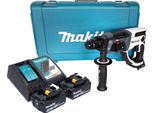 Makita Dhr 202 Rtw Trapano A Percussione A Batteria 18 V 20 Mm 2,0 J Bianco + 2X Batteria Ricaricabile 5,0 Ah + Caricabatterie + Custodia