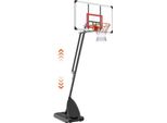 Basketballkorb im Freien - Höhenverstellbarer Basketballkorb mit Ständer - 483 mm Basketballständer mit Rollen - Basketball-Set für Kinder & Erwachsene - Ständer & befüllbarer Boden in Schwarz.