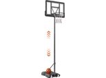Basketballkorb - Outdoor Basketballständer 122–305 cm verstellbar - Basketballanlage in Schwarz - Wetter- und rostbeständig - Standfuß für Basketballkorb mobil mit Wasser oder Sand.