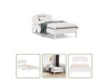 The Living Store Letto In Legno Massiccio Con Testiera Bianco 75X190 Cm Pino