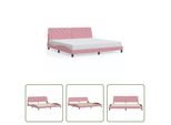 The Living Store Struttura Letto Con Testiera Rosa 200X200 Cm In Velluto
