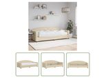 The Living Store Letto Da Giorno Con Materasso Crema 90X200 Cm In Tessuto