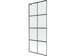 Mexen Next L Paratia Per Vasca Da Bagno 1 Anta 80 X 150 Cm, Griglia Nera, Gun Metal - 895-080-000-03-77-95