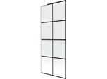 Mexen Next L Paratia Per Vasca Da Bagno 1 Anta 80 X 150 Cm, Griglia Nera, Bianco - 895-080-000-03-77-20