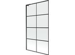 Mexen Next L Paratia Per Vasca Da Bagno A 1 Anta 100 X 150 Cm, Griglia Nera, Nero - 895-100-000-03-77-70