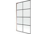 Mexen Next L Paratia Per Vasca Da Bagno A 1 Anta 100 X 150 Cm, Griglia Nera, Oro Rosa - 895-100-000-03-77-60