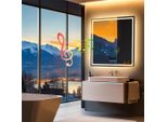 Wisfor Specchio Da Bagno A Led Con Altoparlante Bluetooth, Specchio Da Bagno 80×80 Cm Con Illuminazione A 3 Colori, Specchio Da Parete A Led Dimmerabile Senza Nebbia