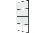 Mexen Next L Paratia Da Vasca 1 Anta 90 X 150 Cm, Griglia Nera, Bianco - 895-090-000-03-77-20