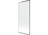 Mexen Next L Paravento Da Vasca Da Bagno A 1 Anta 80 X 150 Cm, Cornice Nera, Bianco - 895-080-000-03-70-20