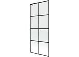 Mexen Next L Paratia Per Vasca Da Bagno A 1 Anta 80 X 150 Cm, Griglia Nera, Nero - 895-080-000-03-77-70