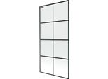 Mexen Next L Paratia Per Vasca Da Bagno A 1 Anta 90 X 150 Cm, Griglia Nera, Gun Metal - 895-090-000-03-77-95