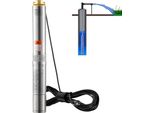 Pompa Sommergibile Per Pozzi Profondi Vevor, 370 W, 230 V, 50 Hz, 5,3 M³/H Di Portata Massima, 50 M Di Prevalenza Massima, Con Cavo Di Alimentazione Di 9,1 M, Pompe Per Acqua In Acciaio Inox Per Irrigazione Industriale E Uso Domestico