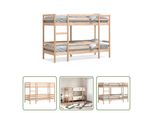 The Living Store Letto A Castello 80X200 Cm In Legno Di Pino Massiccio