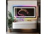 Wisfor Specchio Da Bagno A Led Con Altoparlante Bluetooth, 140X70Cm Rgb Specchio Da Parete Specchio Da Bagno Con Illuminazione Dimmerabile Senza Nebbia Interruttore A Sfioramento