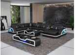 Suite D'angolo Divano In Pelle Design Divano D'angolo Lusso Zona Giorno Led Divano Imbottitura Divano