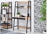 Scrivania Con Ripiani Viorel - Nero / Rovere Sonoma