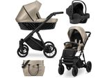 Kunert Ivento Carrozzina 3In1 In Ecopelle Marrone Con Telaio E Accessori Neri