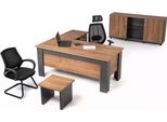 Set Da Ufficio Marrone Suite Da Studio Completa Tavolo Armadio Scrivania D'angolo