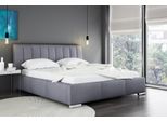 Letto Matrimoniale Mobili Struttura Letto Tessuto 160X200 Tessile Letto Imbottito Grigio Letti