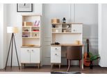 Ufficio Set Scrivania Beige Librerie Scrivanie Segretario Design 2Pcs Nuovo