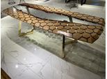 Tavolo Da Pranzo Xxl Tavolo Da Pranzo In Resina Epossidica Tavolo Da Cucina Grande In Legno Marrone