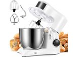 Robot Da Cucina Zelurxx, Impastatrice Con Gancio Per Impasto, 1300 W, 10 Velocità, Con Ciotola In Acciaio Inox Da 5,5 Litri, Frusta, Sbattitore, Ciotola Di Miscelazione, Bianco