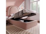 Letto Imbottito Idraulico Flieks 90X190Cm Con Rete A Doghe, Letto Contenitore Letto Per Bambini Letto Per Ragazzi Con Contenitore, Letto A Molle Letto Singolo Letto In Legno, Velluto