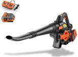 Fuxtec Soffiatore/Aspirafoglie A Batteria 40V 2-In-1 FX-E2LBSSET, Set Completo Con 2 Batterie 2Ah E Doppio Caricatore, Potenza 685 M³/H, Impugnatura Ergonomica, Regolatore Di Velocità