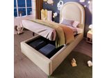 Letto Imbottito Idraulico Flieks 90X200Cm Con Rete A Doghe, Letto Contenitore Letto Per Bambini Letto Per Ragazzi Con Contenitore, Letto A Molle Letto Singolo Letto In Legno, Velluto