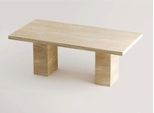 Casa Padrino Tavolo Da Pranzo In Travertino Beige 190 Cm - Mobili Da Pranzo