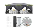 Gazebo Pieghevole Fch 3X6 M, Con 6 Pareti Laterali, Gazebo Per Feste Idrorepellente Protezione Uv 50+, Gazebo Da Giardino Regolabile In Altezza, Con Borsa Di Trasporto