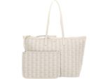 Lacoste Borsa A Tracolla Borsa Shopper Shopping Bag Mono Bone White Taupe Beige