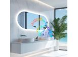 Wisfor Specchio Da Bagno Ovale A Led Con Altoparlante Bluetooth, Specchio Da Bagno 50X80Cm Con Illuminazione A 3 Colori, Specchio Da Parete A Led Dimmerabile Senza Nebbia