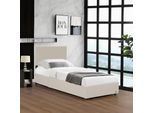 Letto Imbottito 'Juva' Cord Con Rete A Doghe 90X200 Cm Beige