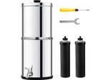 Schwerkraft Wasserfiltersystem - Wasserfiltereimer 8,5L - 2 Filter - Silber - Trinkwasseraufbereitung - für Zuhause