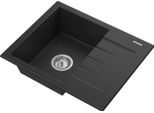Granitan | Lavello In Granito Milano - Nero - Con Sifone Cromato - Impeccabile E Moderno