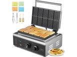 Vevor Ferro Per Waffle Commerciale 1550 W Antiaderente In Acciaio Inox Con Controllo Della Temperatura E Del Tempo, Maniglia, Per Ristorante Panetteria Snack Bar Famiglia 10 Waffle Rettangolari