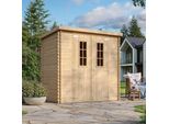 Timbela M311C+M311G Casa In Legno Da Giardino+Pavimento Impregnato L204Xl142Xh200 Cm/ 2,22 M2