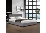 Letto Imbottito 'Juva' Cord Con Rete A Doghe 160X200 Cm Grigio