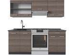 Vicco Cucina Componibile R-Line, 200 Cm , Pl Antracite, Grigio Nobile/Antracite