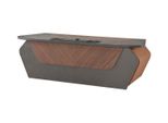 Scrivania Marrone Grigio Bicolore Design Moderno Scrivania Rettangolare