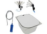 Lavabo In Acciaio Inox + Coperchio Campeggio 325X265X100 Mm + Rubinetto + Pompa Camper