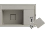 Granitan | Lavello In Granito Rendo - Beige - Da Incasso Con Sgocciolatoio - Design Moderno - Resistente Ed Elegante