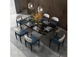 Tavolo Da Pranzo Moderno In Acciaio Inox Tavoli In Pietra Sala Da Pranzo 140X80Cm Design