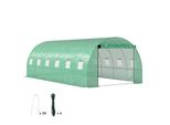 Serra Outsunny Di Circa 6 X 3 X 2 M Con 12 Finestre, Porta Avvolgibile, Pareti Laterali Avvolgibili, Tunnel In Pellicola Resistente Ai Raggi Uv